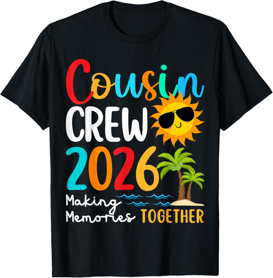Cousin Crew 2026 Summer Vacation Beach Family Trips Matching T-Shirt - T-Shirt | Black