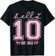 Hello Ten Est 2016 Pink Coquette Happy 10th Birthday Girl T-Shirt - T-Shirt | Black