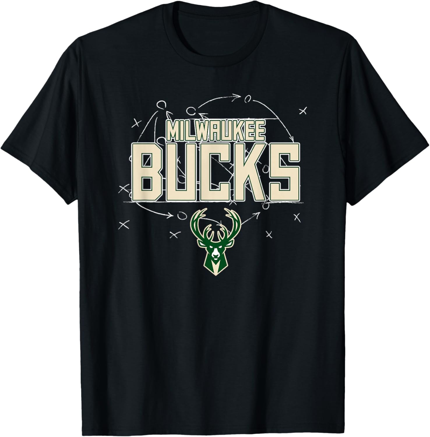 NBA Milwaukee Bucks Playbook Logo T-Shirt - T-Shirt | Black