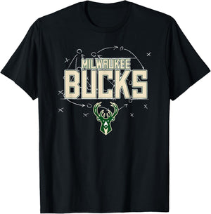 NBA Milwaukee Bucks Playbook Logo T-Shirt - T-Shirt | Black