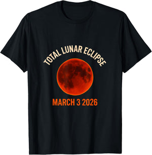 Total Lunar Eclipse 2026 Blood Moon 3 March Eclipse T-Shirt - T-Shirt | Black