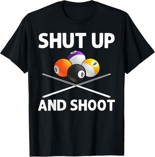 Funny Billiards Art Women Billiard Lover Pool Player T-Shirt - T-Shirt | Black