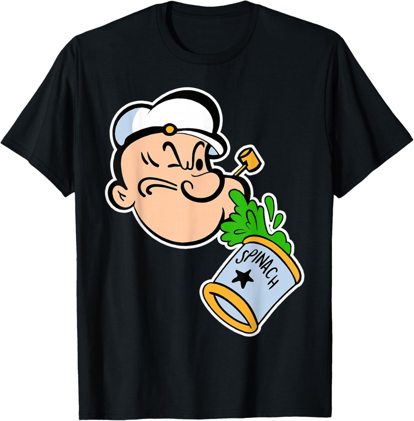 Vintage Pop Eye Spinach Can T-Shirt - T-Shirt | Black