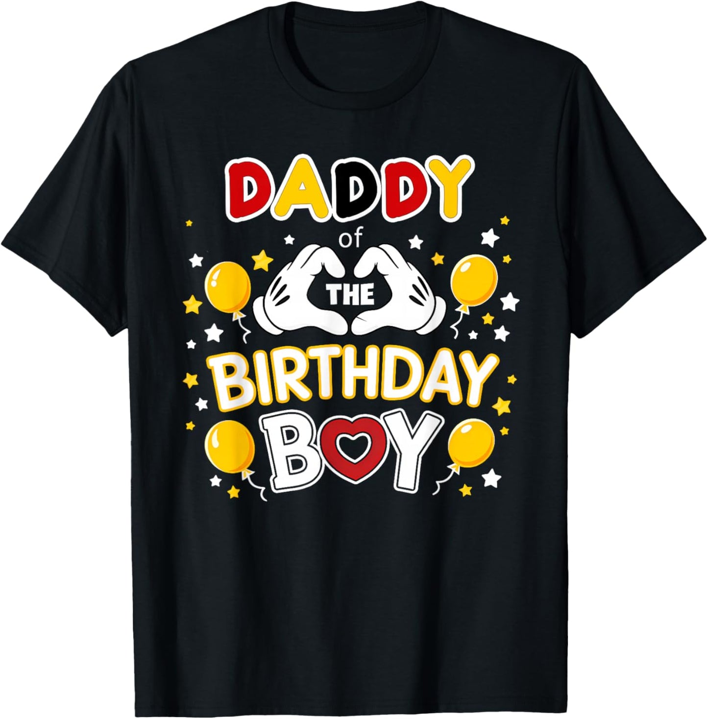 Daddy of The Birthday Boy Shirt Matching Dad Son Family Bday T-Shirt - T-Shirt | Black