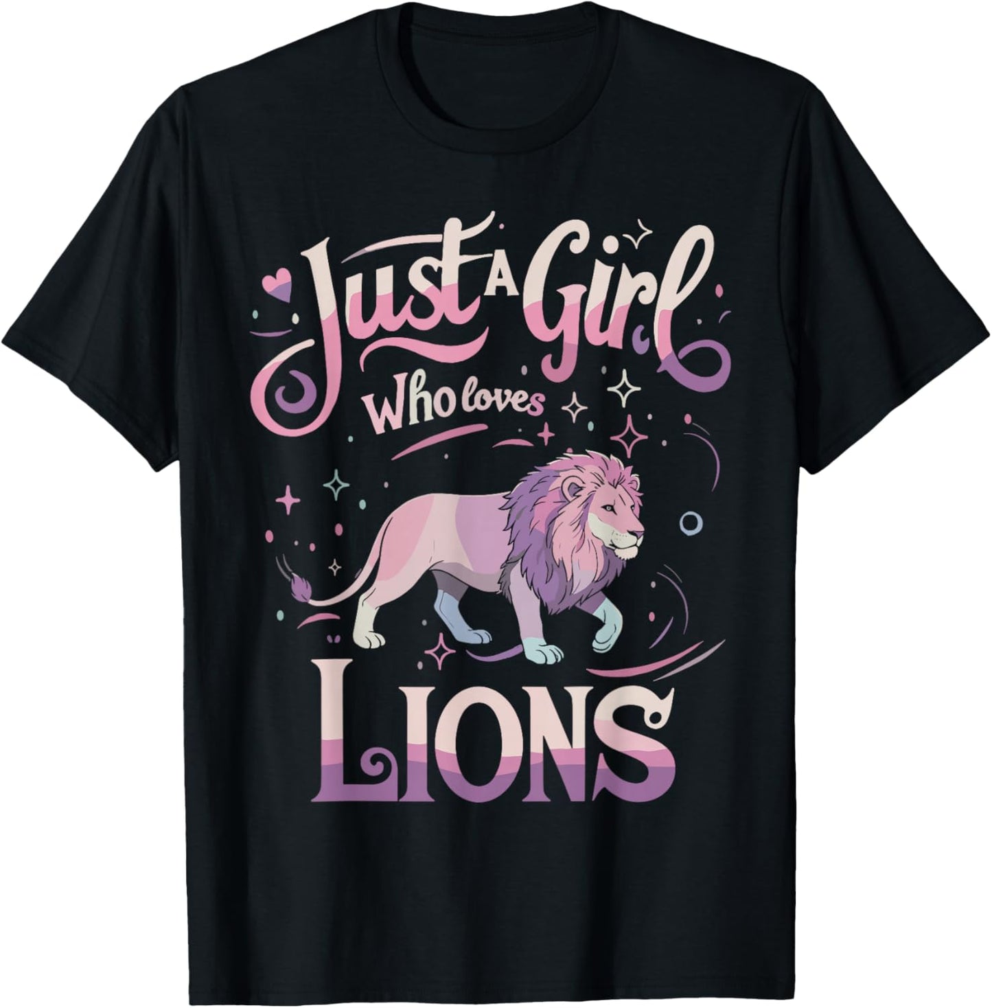 Girls Lions Shirt Lovers Men Women T-Shirt - T-Shirt | Black