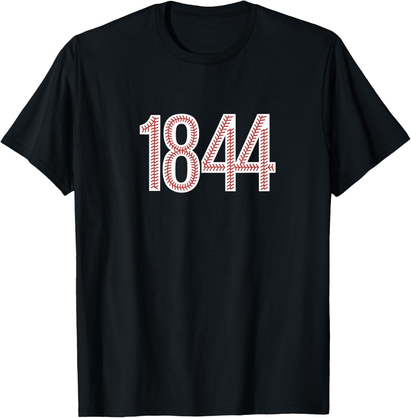 1844 - Baseball Style T-Shirt - T-Shirt | Black
