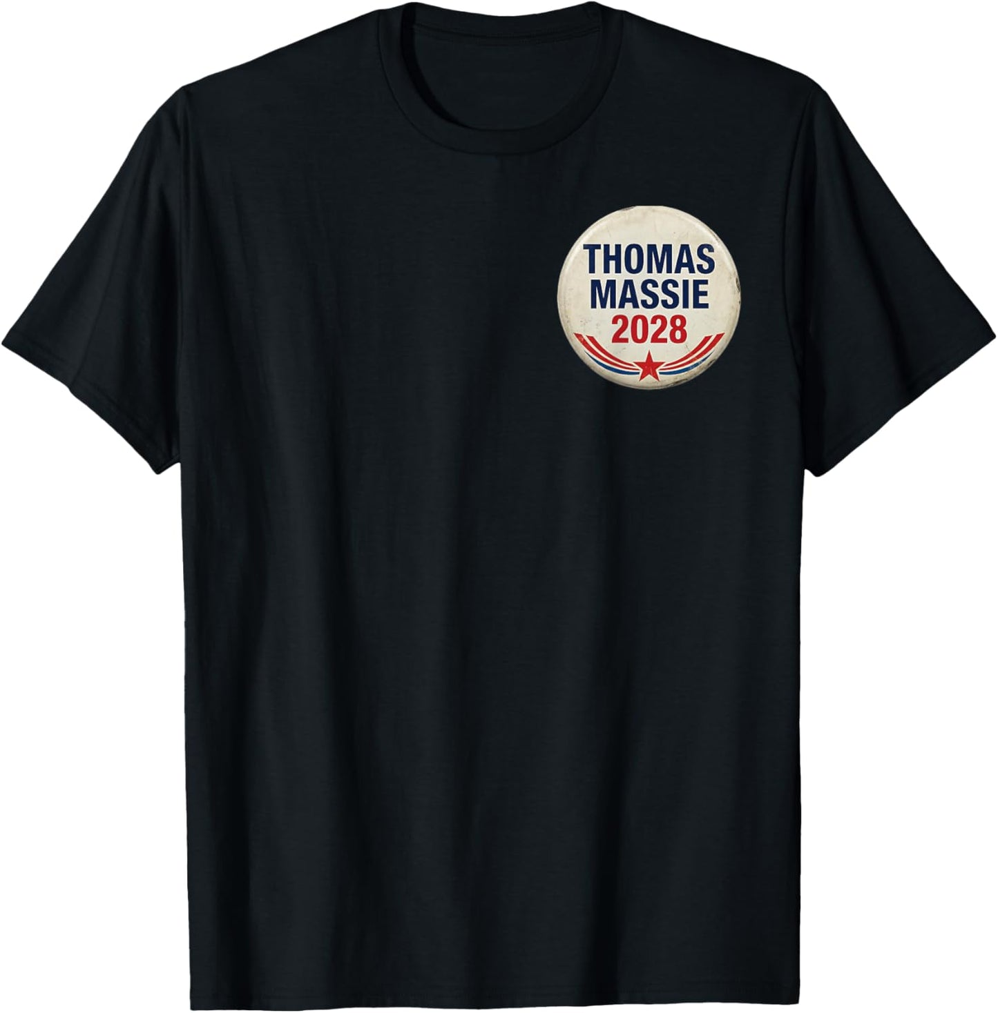 Thomas Massie Supporter Election 2028 President (2 Sides) T-Shirt - T-Shirt | Black
