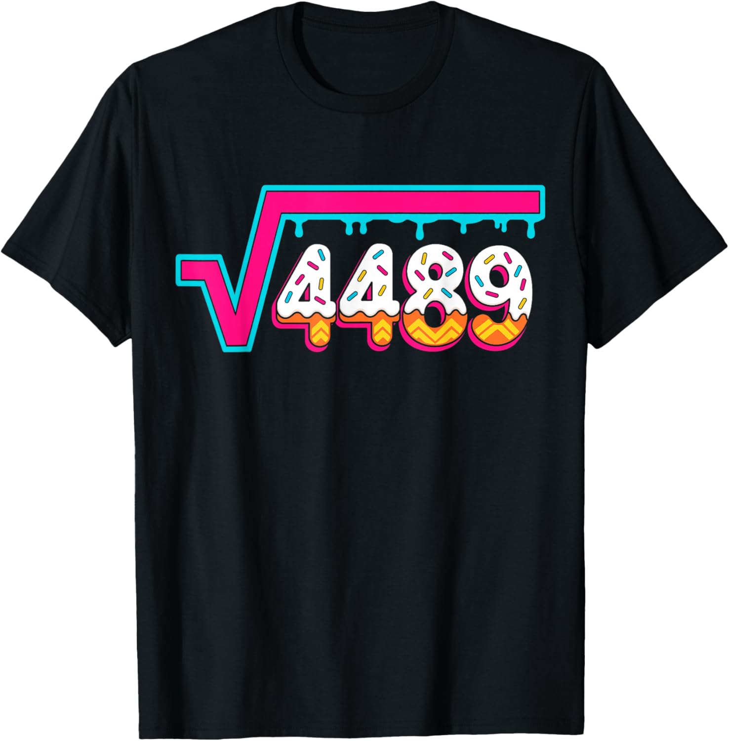 6 7 Vintage Funny Meme Square Root 4489 Slang Math Teacher T-Shirt - T-Shirt | Black
