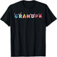 Disney Lilo & Stitch Letters Grandpa Birthday Family Trip T-Shirt - T-Shirt | Black