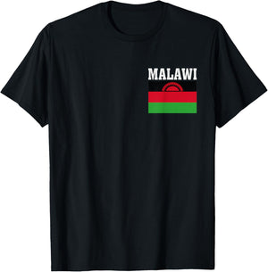 Malawi Flag Patriotic National Roots Souvenir T-Shirt - T-Shirt | Black
