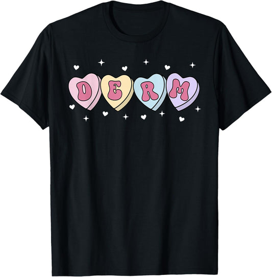 Heart Candy Dermatology Valentines Aesthetic Nurse Injector T-Shirt - T-Shirt | Black