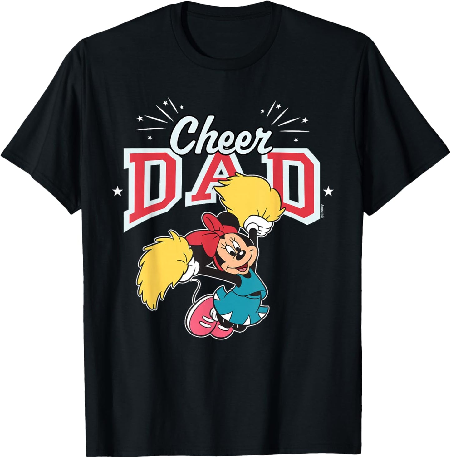 Disney Cheer Dad Cheerleading Team Competition Minnie Mouse T-Shirt - T-Shirt | Black