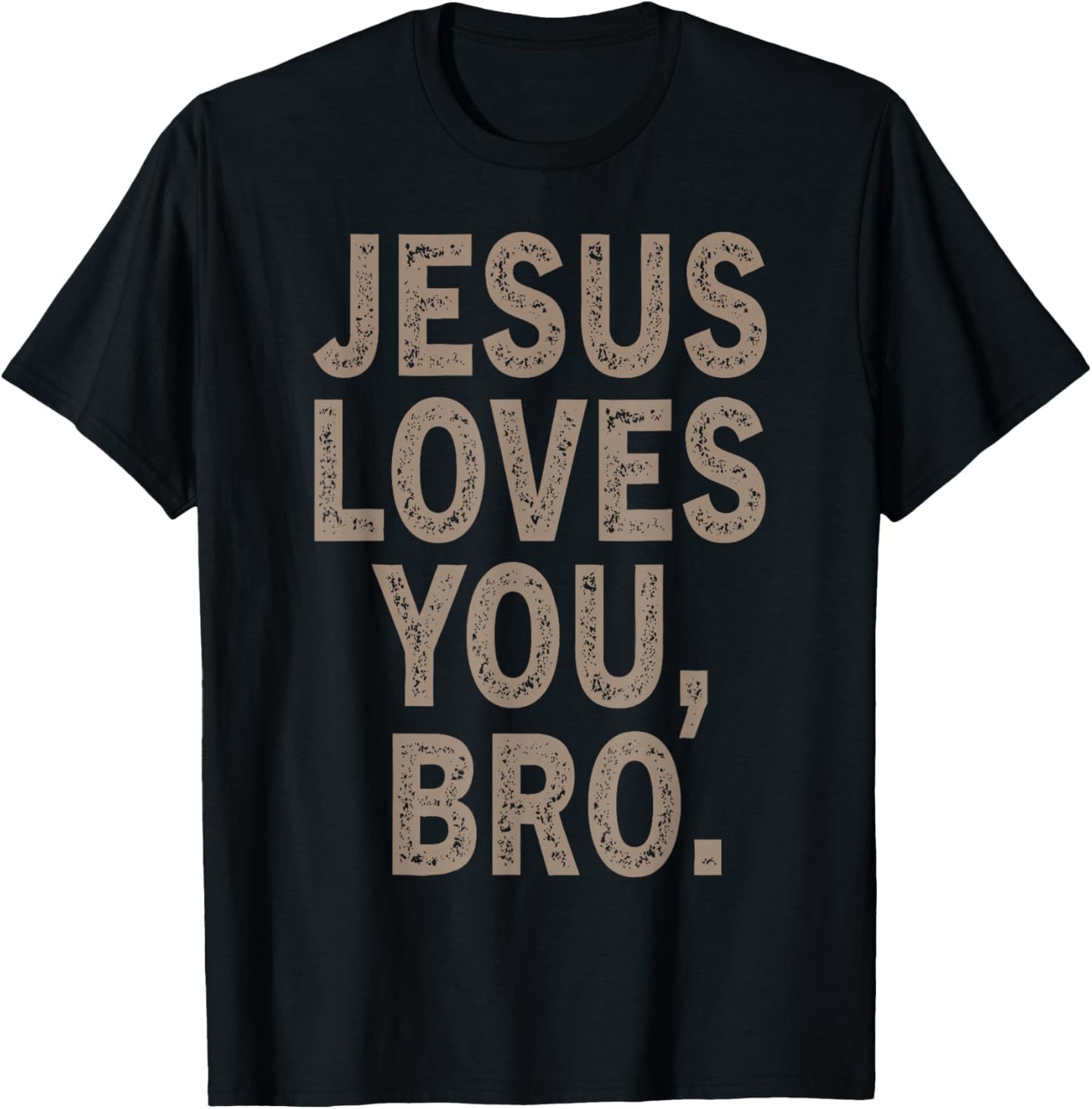 Jesus Loves You Bruh Funny Christian Men Boy Teen Girl Youth T-Shirt - T-Shirt | Black
