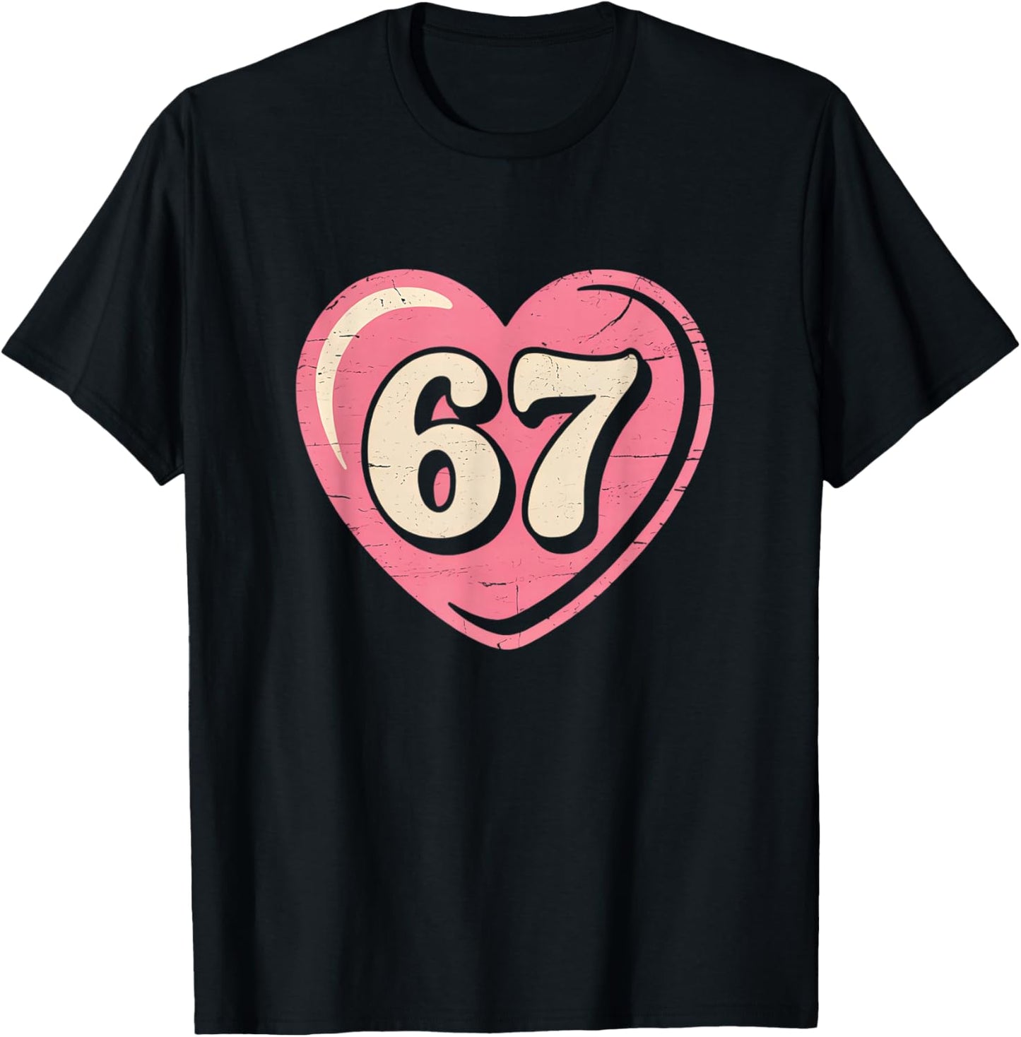 6 7 Meme Heart Gen Alpha Six Seven 67 Valentines Kids Girls T-Shirt - T-Shirt | Black