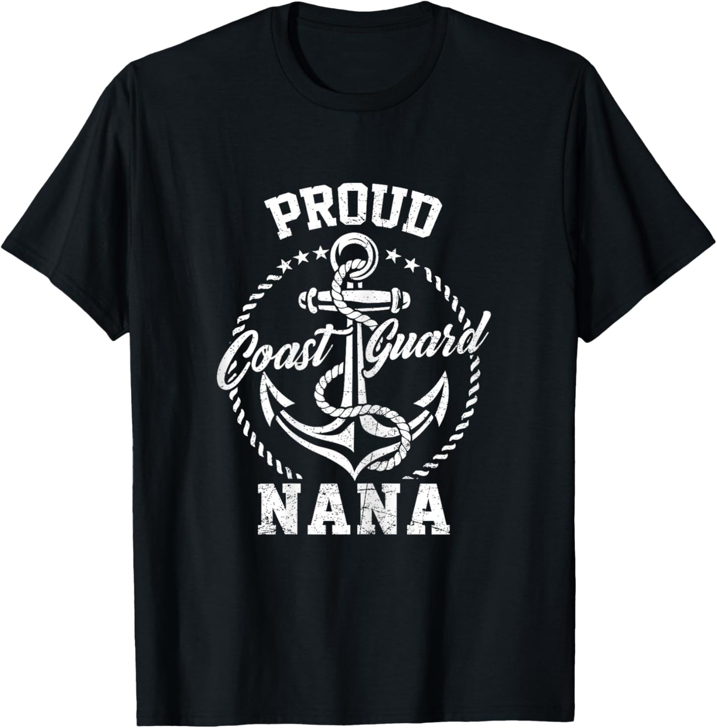 Proud Coast Guard Nana USCG Coastie Family Matching T-Shirt - T-Shirt | Black