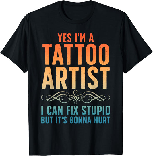 Funny Tattoo Artist Art Women Tattooer Tattoo Artist T-Shirt - T-Shirt | Black