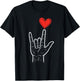 ASL Love Hand Sign Heart Valentines Day Kids T-Shirt - T-Shirt | Black