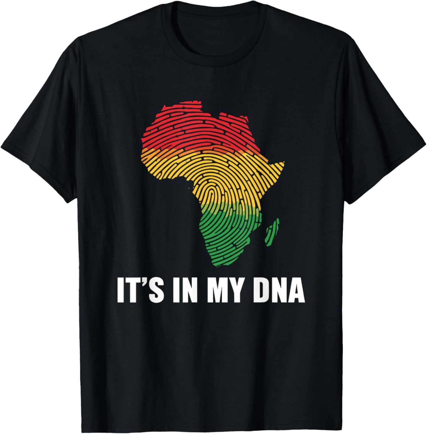 Black History Month It's in My DNA Pan African Fingerprint T-Shirt - T-Shirt | Black