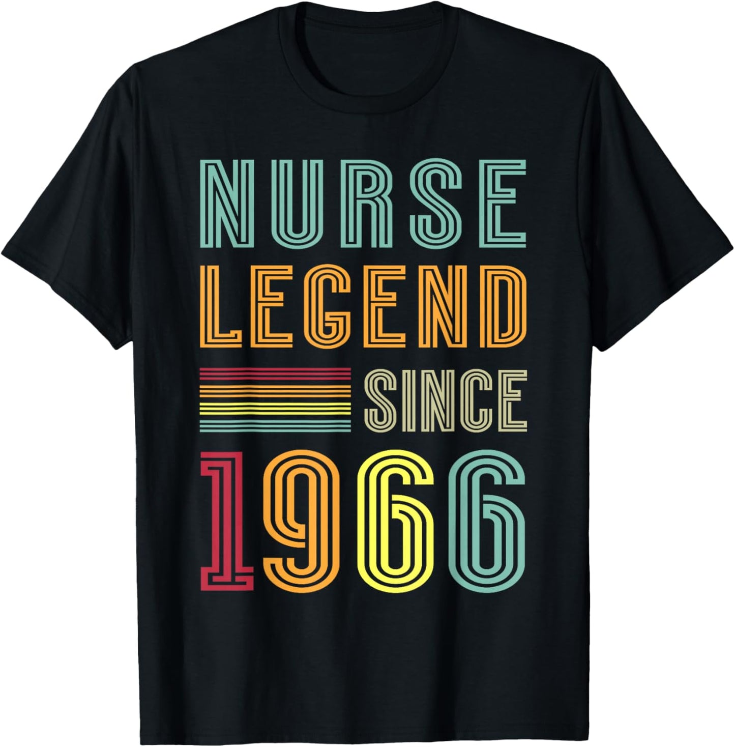 Nursing Legend 1966 Hospital Crew 60th Birthday Nurse T-Shirt - T-Shirt | Black