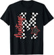Red Mustangs Checkered Print Star School Spirit Mascot T-Shirt - T-Shirt | Black