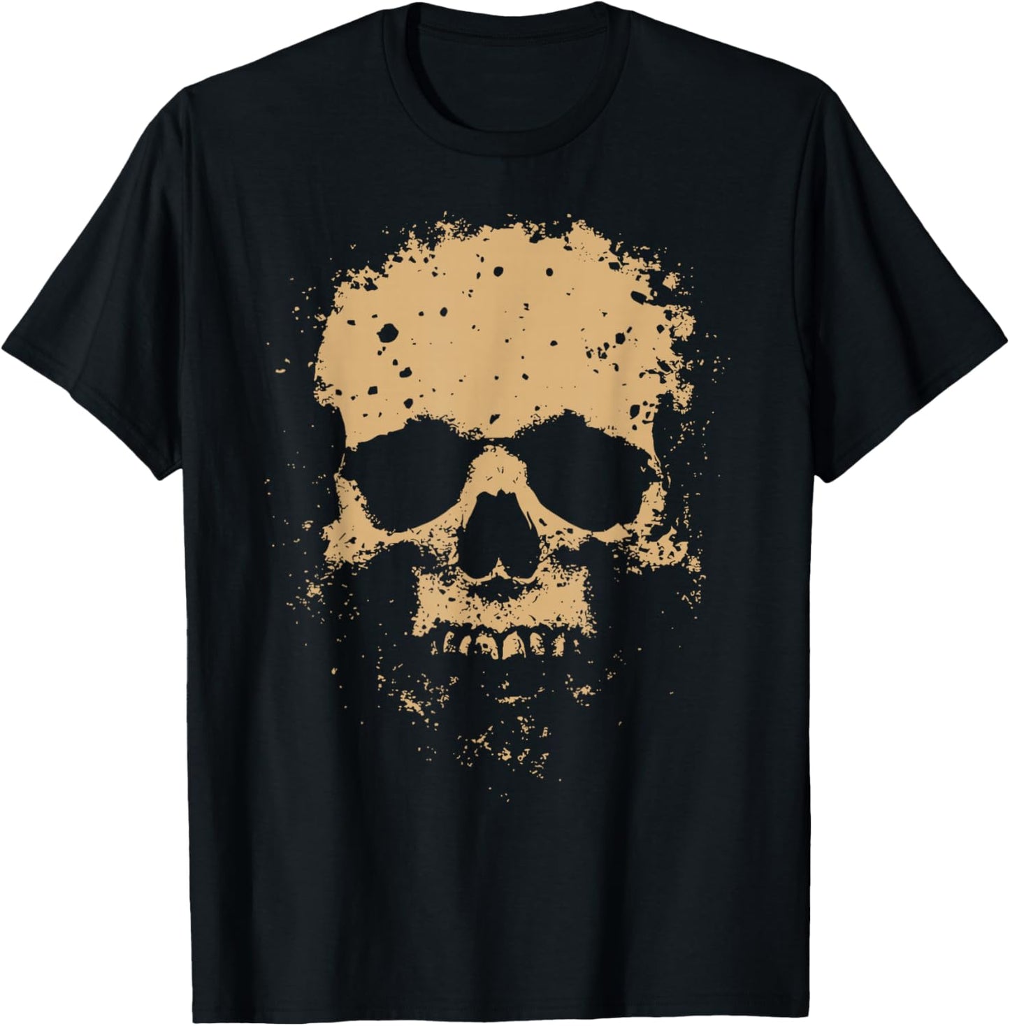 Big Skull Only Graphic Grunge Distressed Vintage Rugged T-Shirt - T-Shirt | Black
