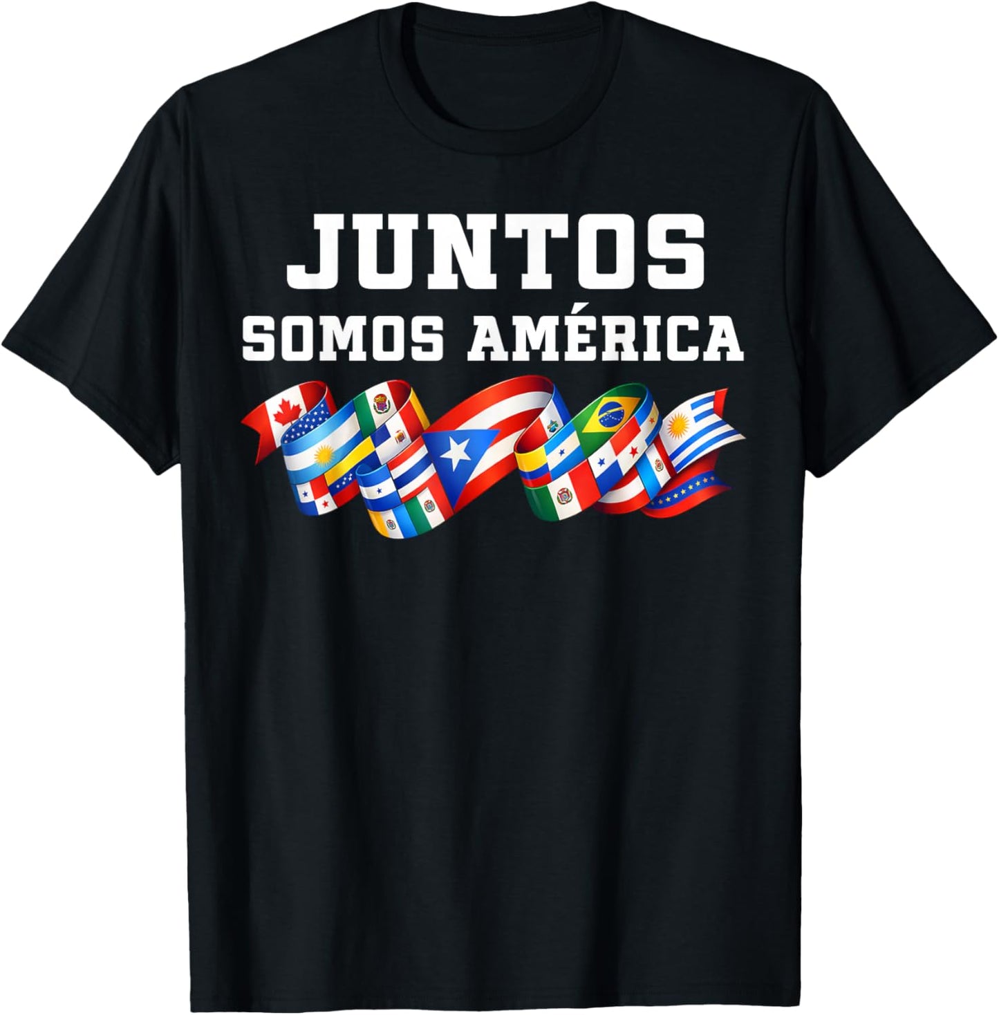 Juntos Somos América Together We are America Spanish T-Shirt - T-Shirt | Black