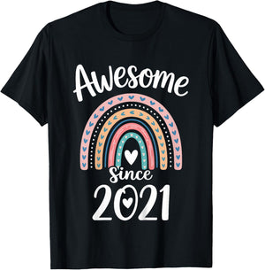 Awesome Since 2021 5th Birthday 5 Years Old T-Shirt - T-Shirt | Black
