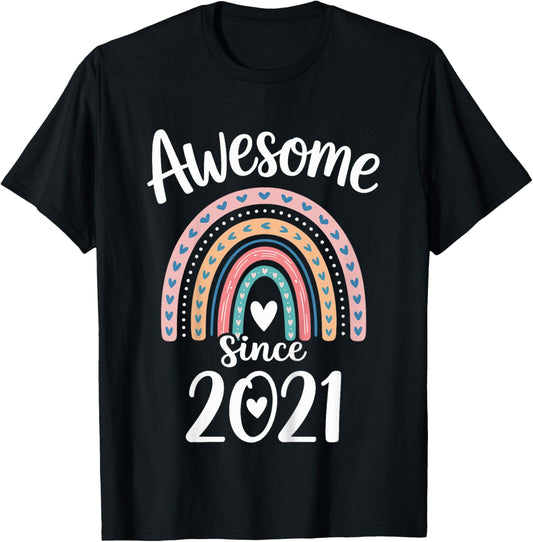 Awesome Since 2021 5th Birthday 5 Years Old T-Shirt - T-Shirt | Black