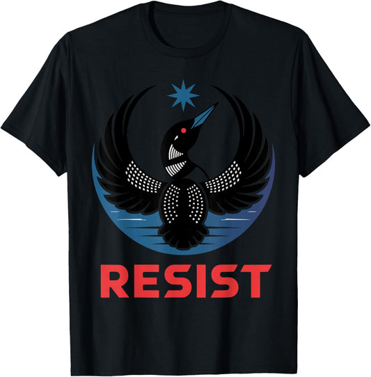 Resist Minnesota Rebel New State Flag Women Men T-Shirt - T-Shirt | Black