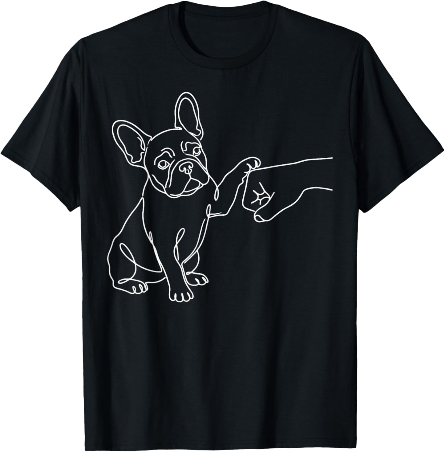 French Bulldog Fist Bump Frenchie Hand T-Shirt - T-Shirt | Black