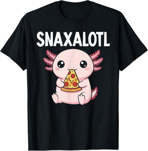 Snaxalotl Pizza Axolotl Funny T-Shirt - T-Shirt | Black