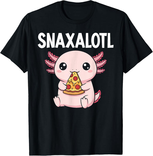 Snaxalotl Pizza Axolotl Funny T-Shirt - T-Shirt | Black