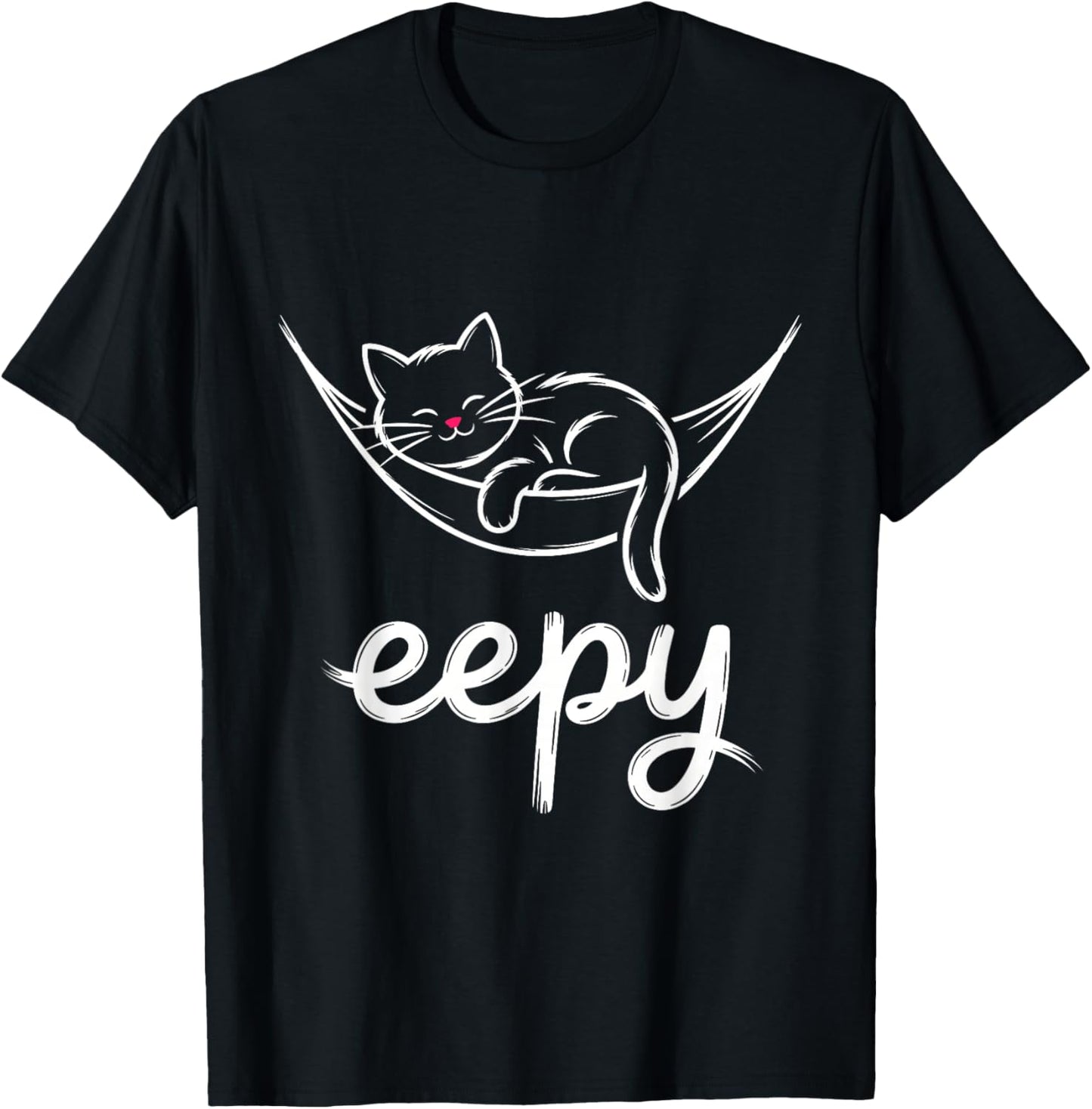 Eepy Cat – Funny Sleepy Cat Meme T-Shirt - T-Shirt | Black