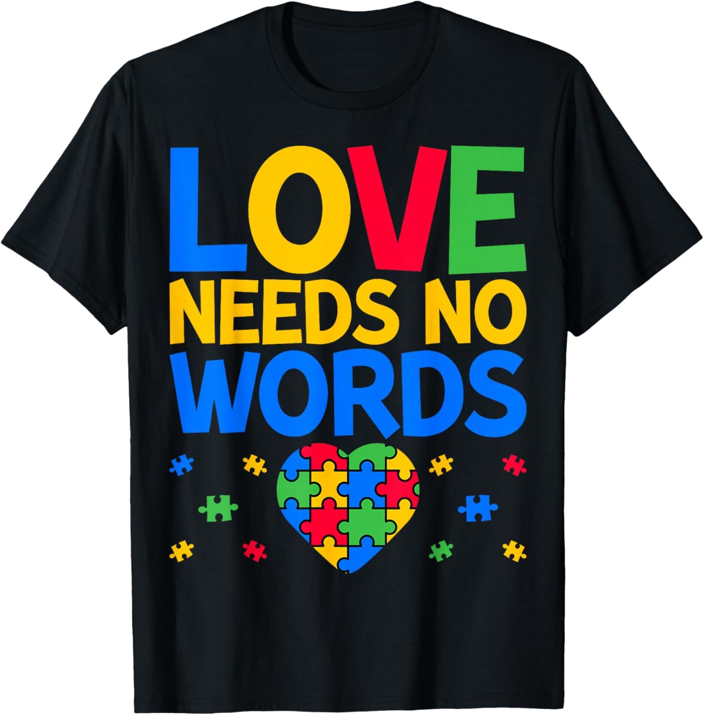 Love Needs No Words - SPED Teacher Special Education T-Shirt - T-Shirt | Black