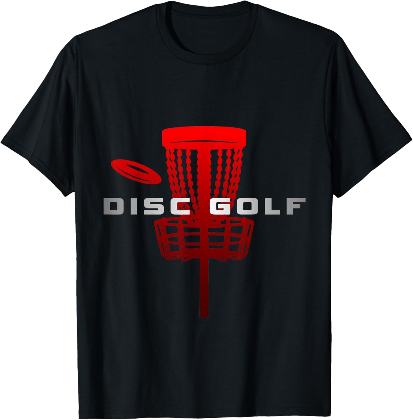 Disc Golf Chain Basket – Retro Minimal Sports Design T-Shirt - T-Shirt | Black