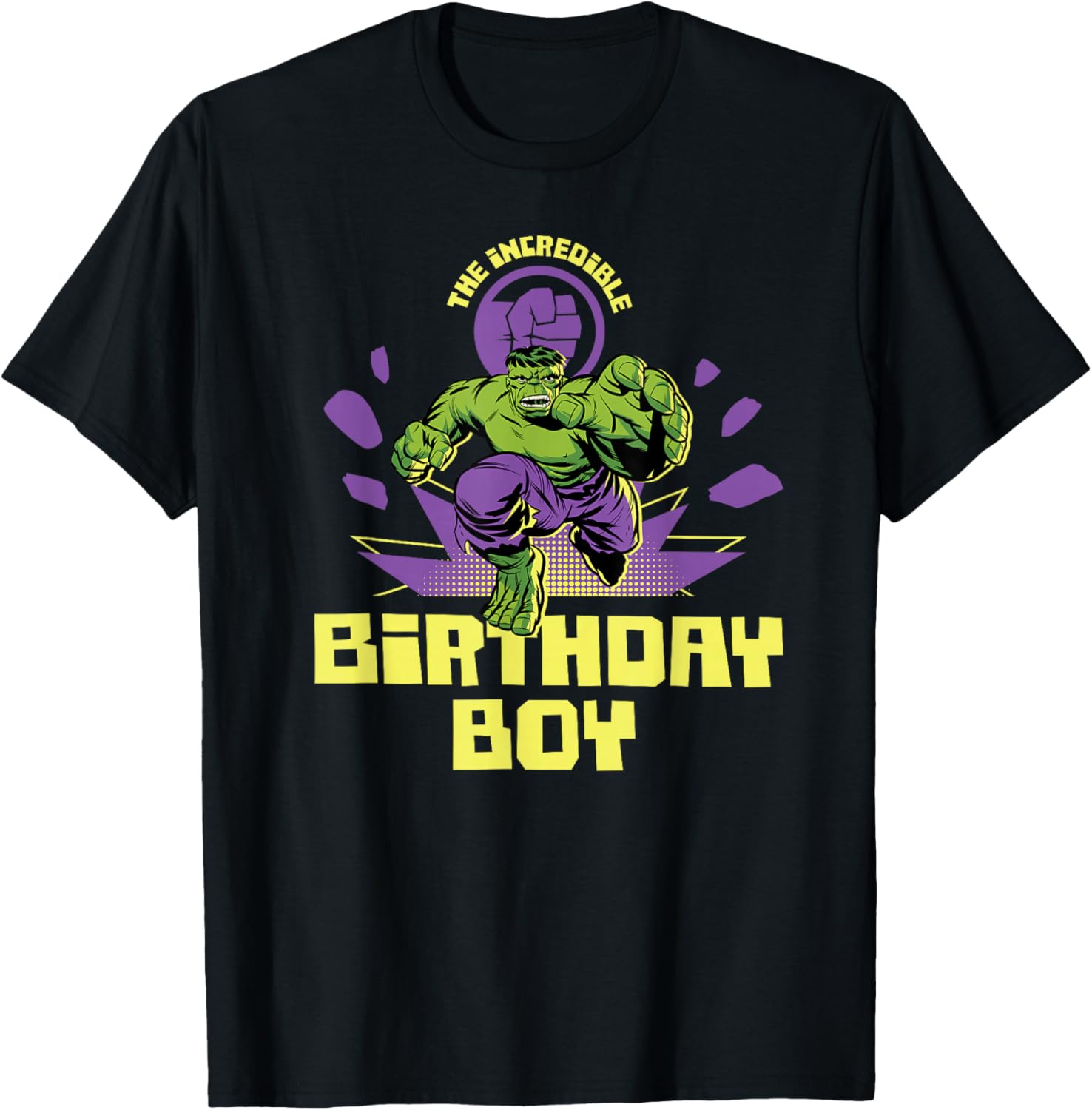Marvel Super Heroes Hulk The Incredible Birthday Boy Party T-Shirt - T-Shirt | Black