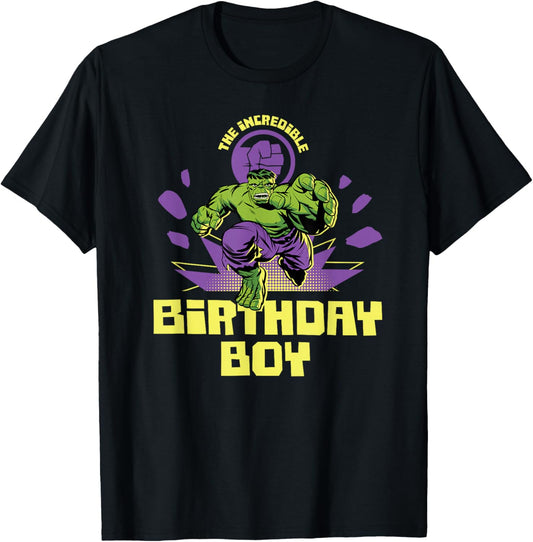 Marvel Super Heroes Hulk The Incredible Birthday Boy Party T-Shirt - T-Shirt | Black