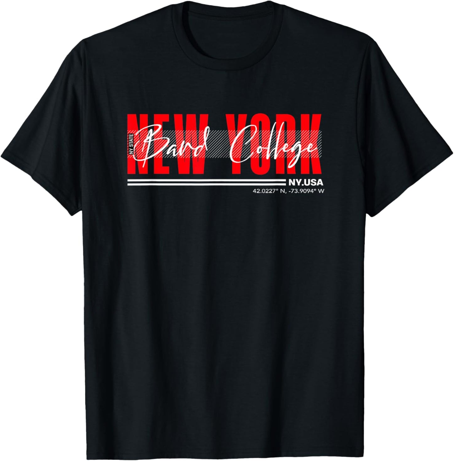 Bard College New York Streetwear Bold Red Urban Design T-Shirt - T-Shirt | Black