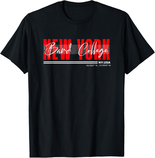 Bard College New York Streetwear Bold Red Urban Design T-Shirt - T-Shirt | Black
