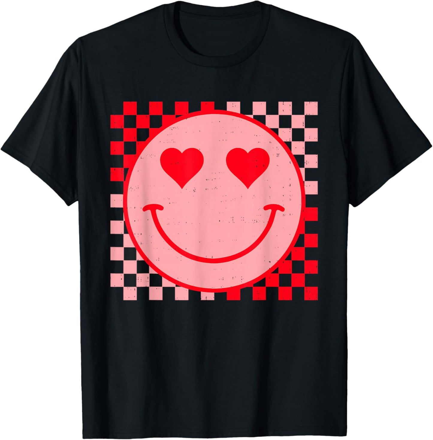 Retro Vintage Valentines Day Smile Face Men Women Girls Kids T-Shirt - T-Shirt | Black
