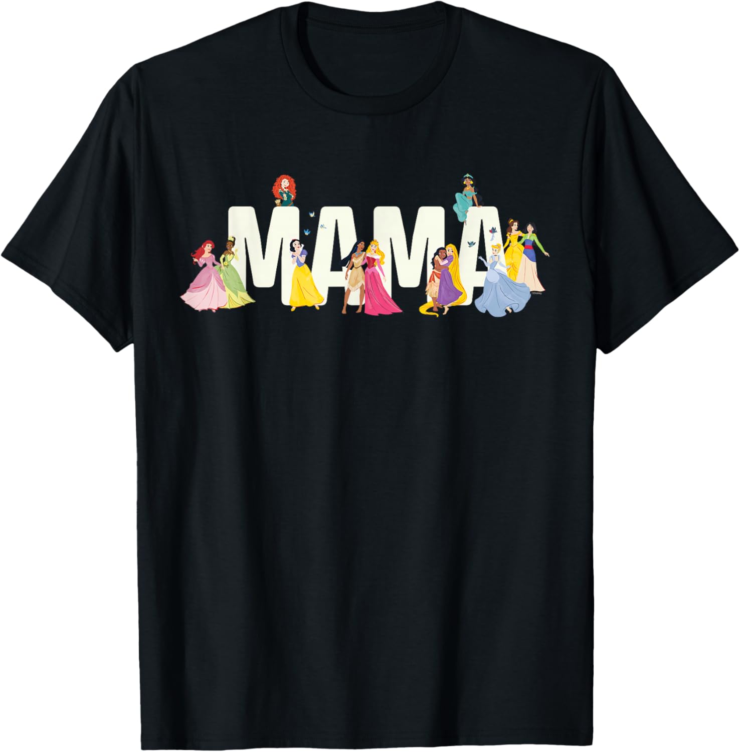 Disney Princess Squad Mama Family Trip Vacation Reunion T-Shirt - T-Shirt | Black