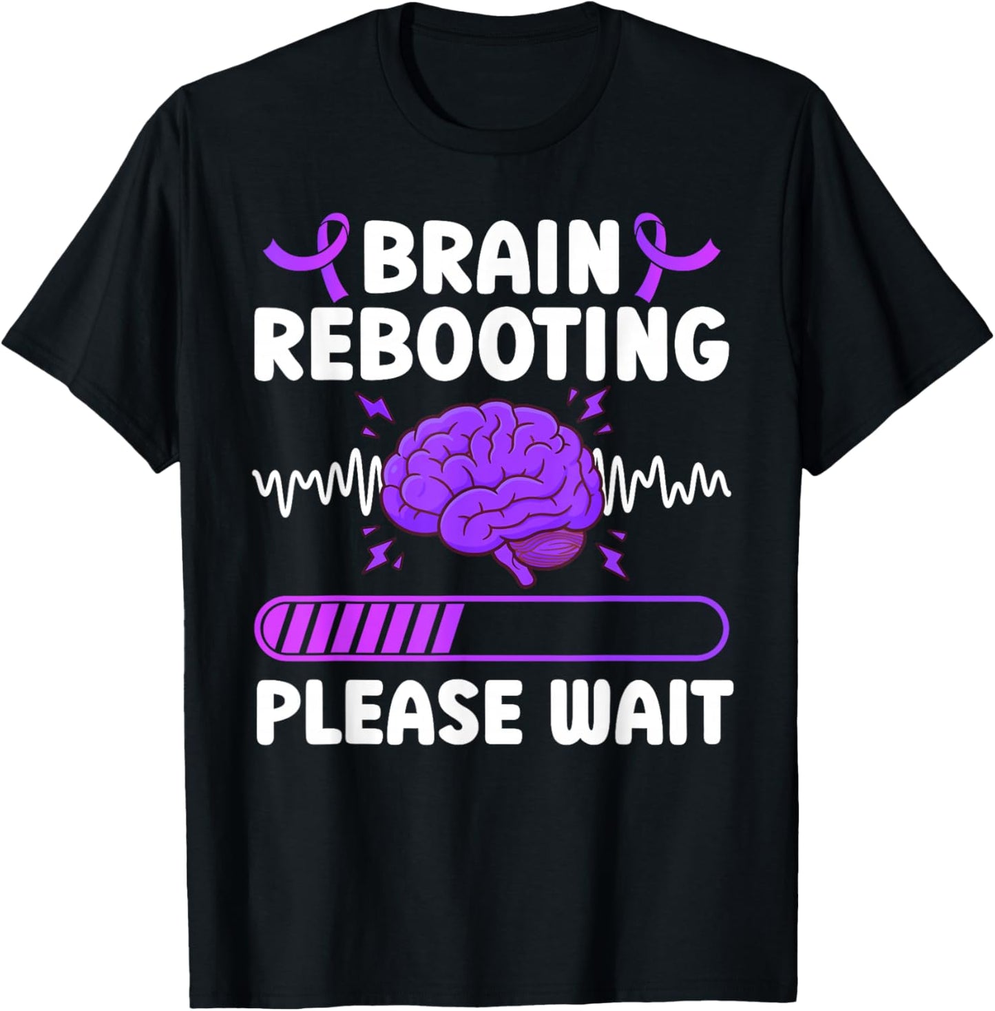 Brain Rebooting Epilepsy Awareness Month Epilepsy Warrior T-Shirt - T-Shirt | Black
