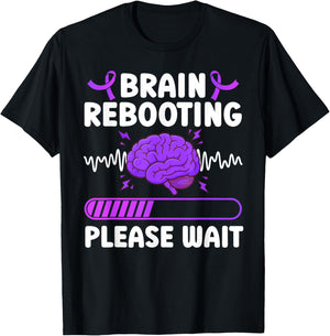 Brain Rebooting Epilepsy Awareness Month Epilepsy Warrior T-Shirt - T-Shirt | Black