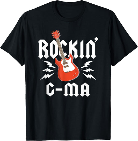 G Ma Rockin One Birthday Family Matching Rock Guitar T-Shirt - T-Shirt | Black