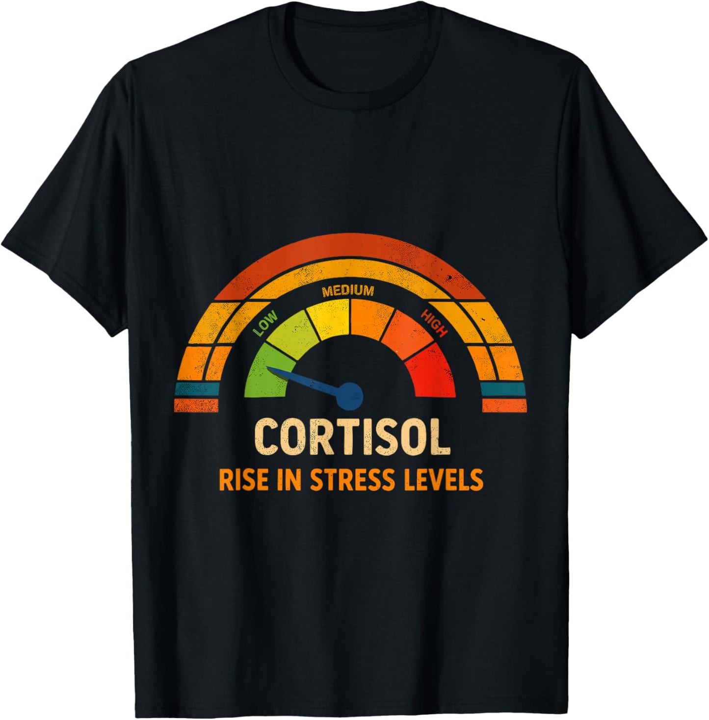 Funny Low Cortisol Levels v Meme T-Shirt - T-Shirt | Black
