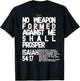 No Weapon Formed Against Me Shall Prosper Christian On Back T-Shirt - T-Shirt | Black