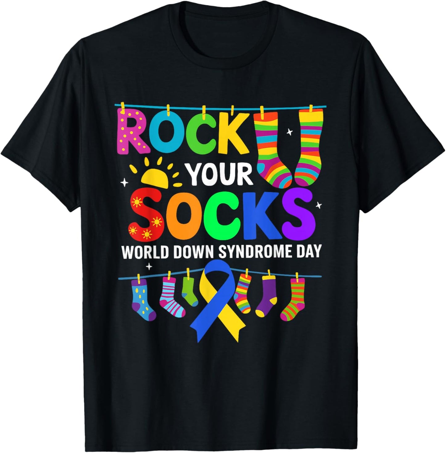 Rock Your Socks Awareness World Down Syndrome Day Kid T-Shirt - T-Shirt | Black