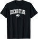 Chicago State Cougars Arch Over Green Officially Licensed T-Shirt - T-Shirt | Black