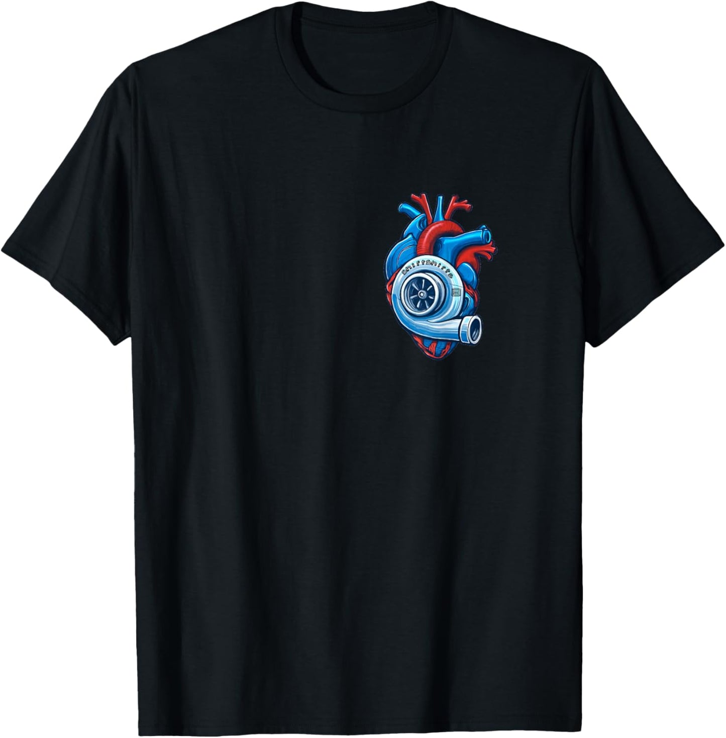 Turbo Heart, Live for Racing, Turbocharger, Boosted T-Shirt - T-Shirt | Black