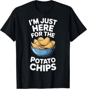 Im Just Here for The Potato Chips Snack Lovers T-Shirt - T-Shirt | Black